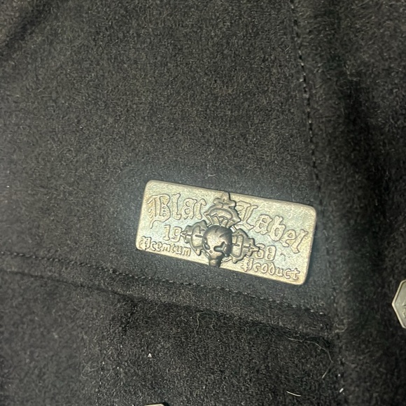 EUC vintage Blac Label wool blend grunge Y2K studded & patched bomber jacket 3X - Picture 2 of 7